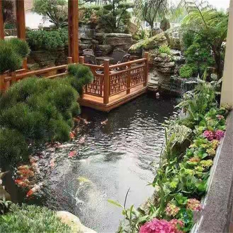 沅江别墅庭院景观设计鱼池